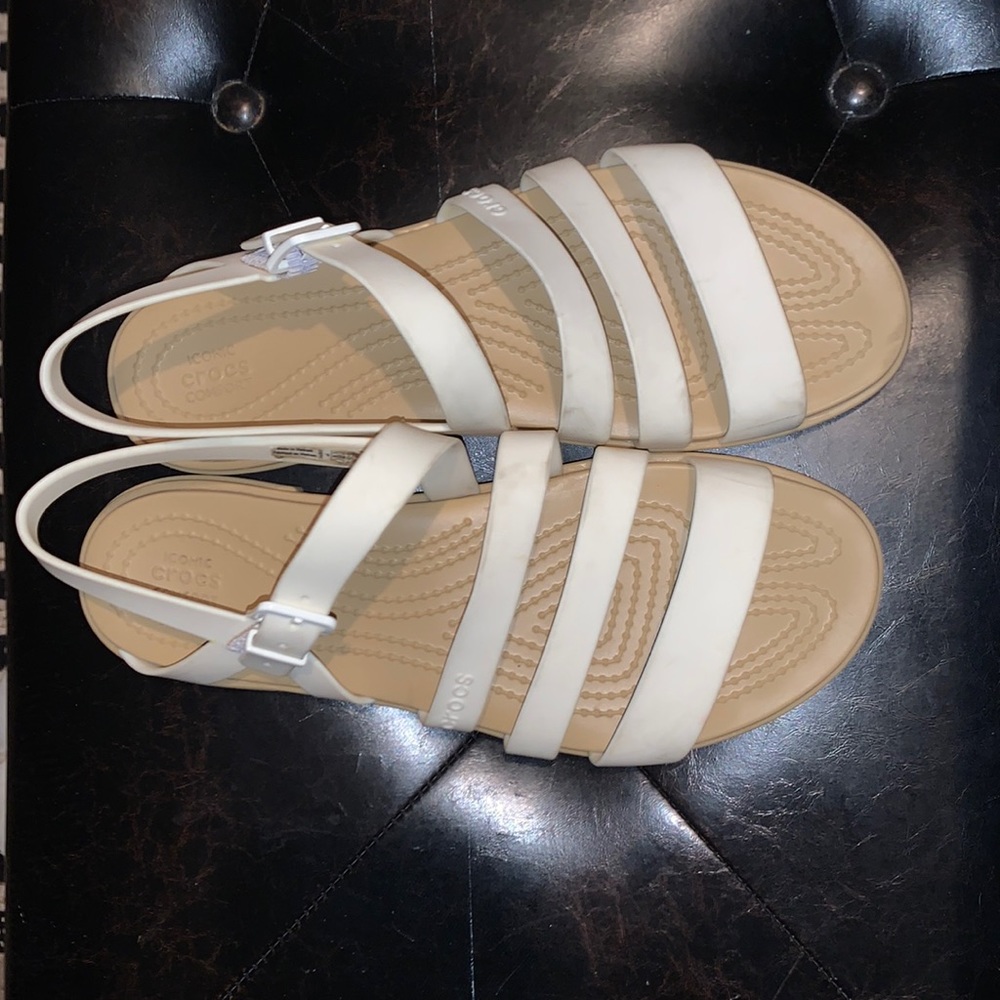 White croc sandals